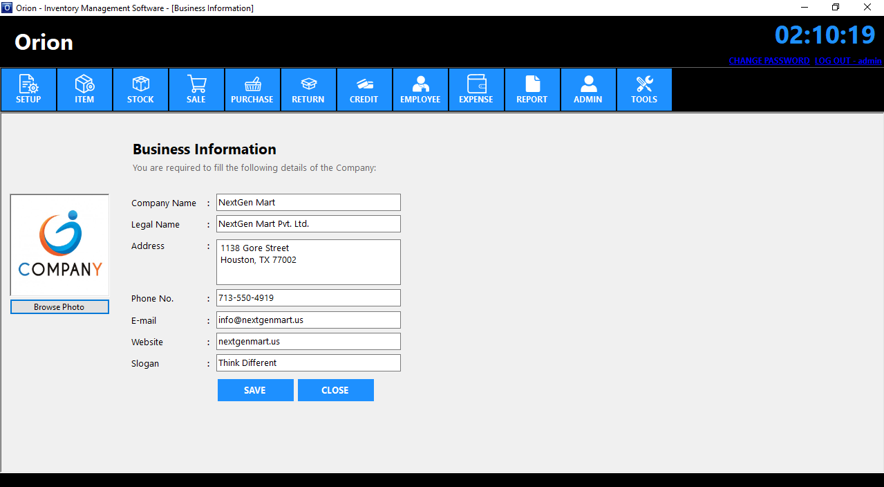 Orion Multilingual advance stock manager with Point of sale system by